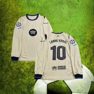 2526 Away Yellow Yamal #10 Long Sleeve Jersey