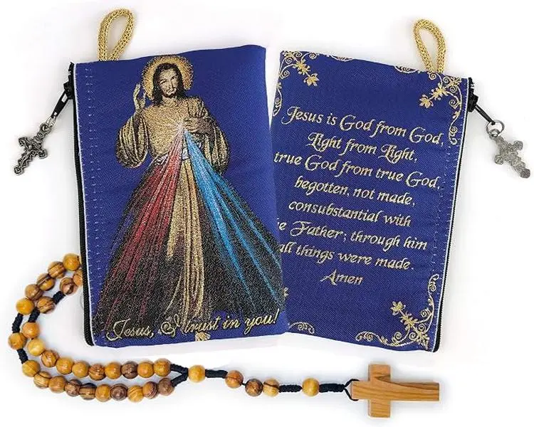 Rosary Pouch - Divine MercyIcon and Jesus is God from God Prayer