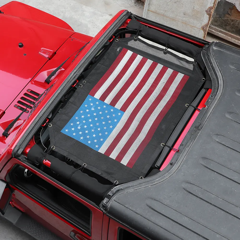 Front Door Mesh Car Sun Shade, Sturdy Multipurpose Outside Car Accessory, Durable Top Cover for Sun Protection, Compatible with Jeep Wrangler JK 2007-2017, Car Accessories, Car Sun Shades Outside Car
