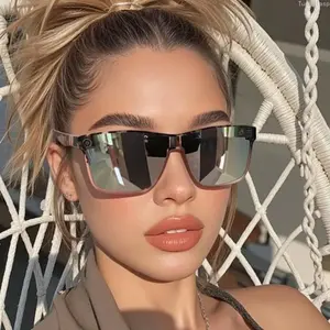 Unisex Y2K Solid Color Sunglasses, Fashionable Casual UV Protection Eyewear, Lightweight Square and Oval Small Frame Shades, Trendy Polarized Sunglasses for Men and Women, Suitable for Daily Wear and Outdoor Activities