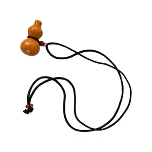 Elegant Wood Gourd Pendant Necklace Traditional Culture Neck Jewelry