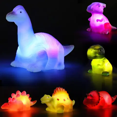 Random Colors and Styles Dinosaur Design Bath Toy, Floating Water Light Up Dinosaur Toy, Cute Luminous Bath Toy, Swimming Pool Toy
