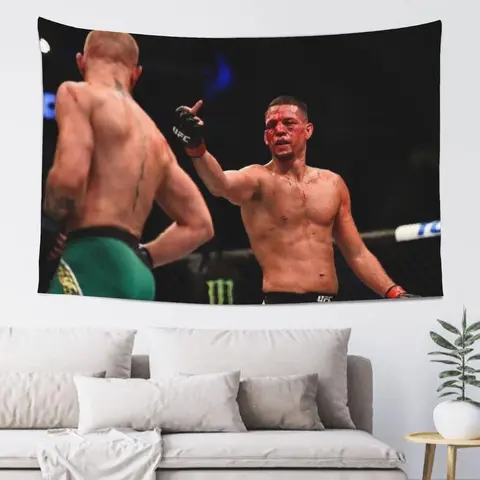 Nate Diaz Combat Heroes Tapestry 40x60in - Vibrant Wall Hanging Featuring Famous Martial Arts Icons, Great for Boxing, MMA, and Wrestling Enthusiasts Home Bedroom Decor Ufc