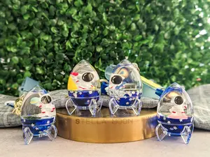Blue Astronaut Keychain, Liquid Key Chain, Rocket Shaker Accessory, Glitter Fidget Toy Bag Charm, Planet Space Travel, Gold Silver Stars cute keychain