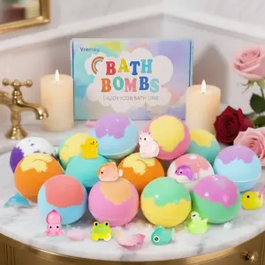 Kids' Bath Bombs with Toy Inside, Natural & Organic Bubble Bath Bombs, Glow-In-The-Dark Surprise, Ideal for Birthdays & Parties