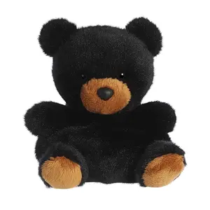 Palm Pals Adorable Sleepy Bear 5 inch Black Mini Soft Plush Collectable Stuffed Animal