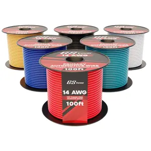 600ft CCA 14 Gauge Wire Automotive, 100ft Spool, 6 Colors, 14 AWG 12v, Speaker Electrical Wire Low Voltage Primary for Car Stereo Audio Trailer Harness Hookup Wiring DIY