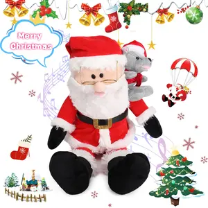 EMOIN Christmas Santa Claus Dancing Toy Talking Singing Plush Repeating Toy Imitating Interactive Toys Christmas gift,Festive Decorations