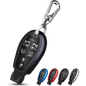 for Dodge Key Fob Cover with Keychain TPU Key Case Compatible with 2008-2018 Dodge Ram Jeep Chrysler Model Accessories (Purple)