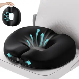 Benazcap Donut Cushion for Hemorrhoids & Tailbone Pain Relief Ergonomic Memory Foam Seat Pillow Portable & Washable for Office Car & Wheelchair