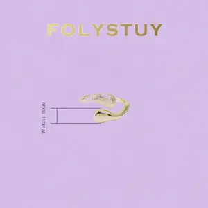 《Z126》Dainty 8mm Textured Teardrop Wrap Ring, Adjustable Fit, Everyday Wear for Her