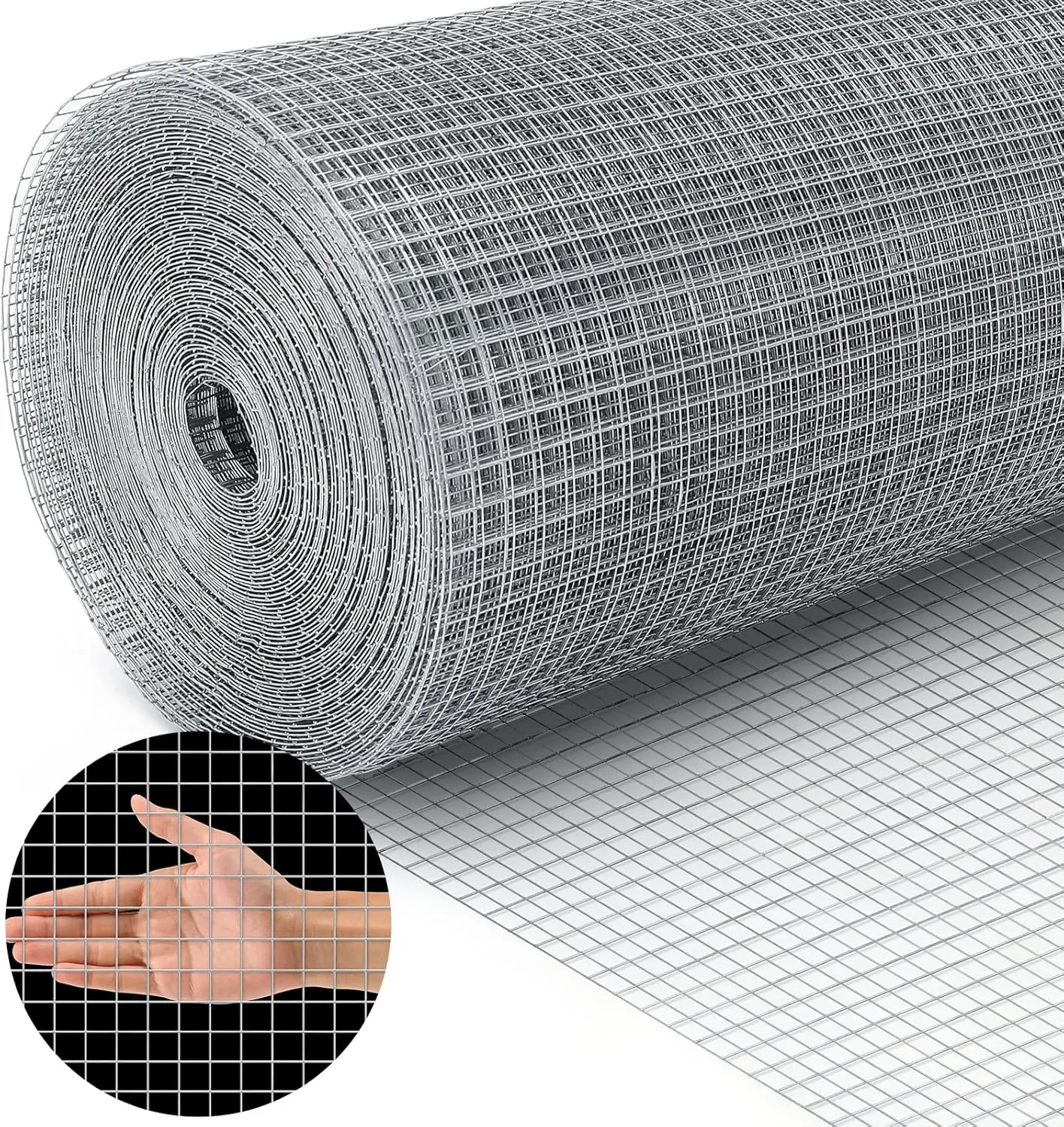 [New Deal] 19 Gauge Hardware Cloth 1/2 inch Chicken Wire Fence Galvanized Welded Cage Wire Mesh Roll  Poultry Netting Cage Fence, Chicken Coop Enclosure