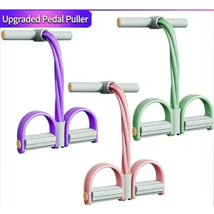 Multi-functional Pedal Resistance Band Trainer – Portable Foot Pedal Fitness Equipment Home Gym Full Body Workout Machine, Exercise Sit-ups, Yoga, Abdominal Training