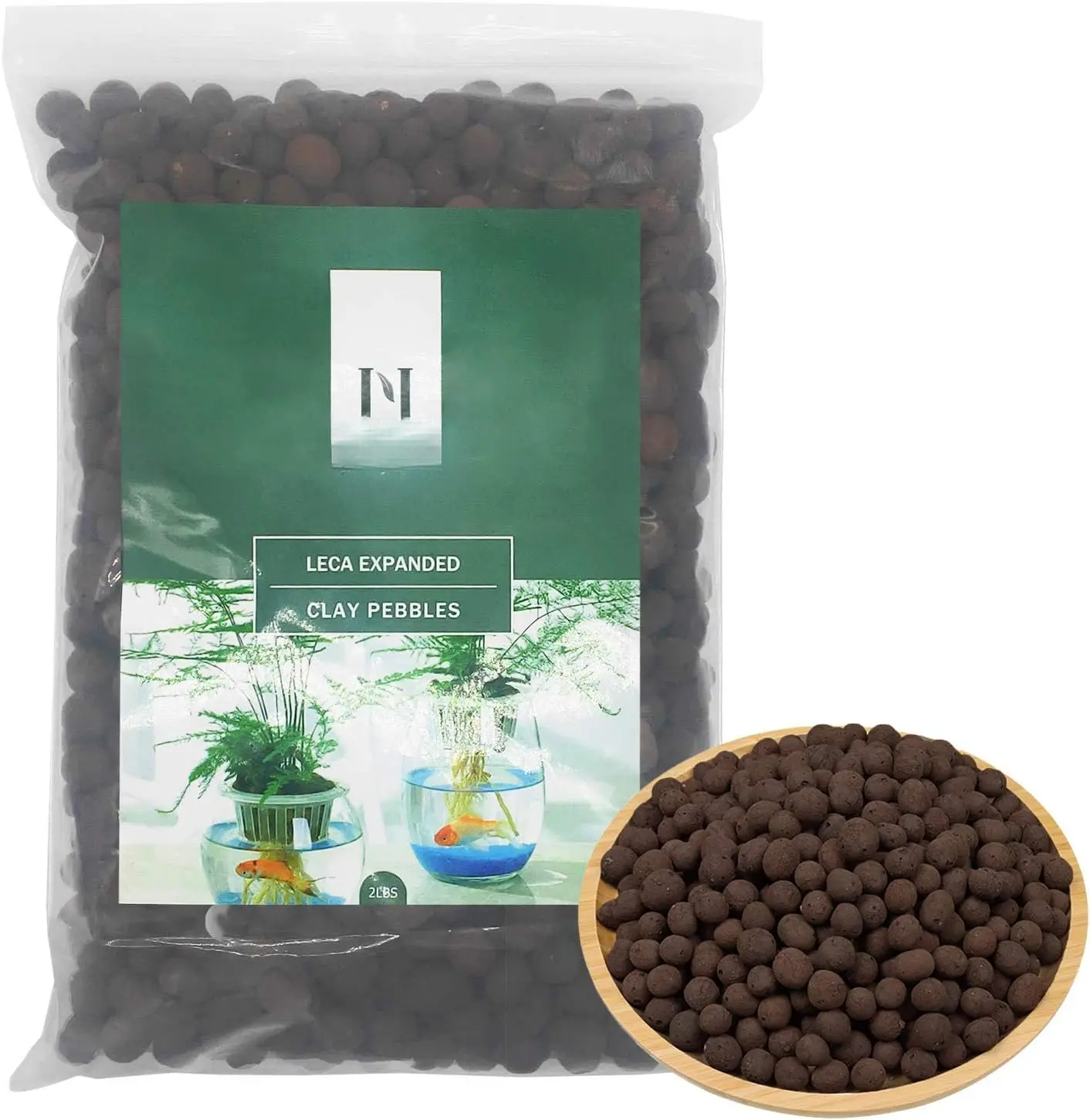 2LBS Leca Expanded Clay Pebbles Hydroponics Supplies for Indoor Garden  (2LBS)