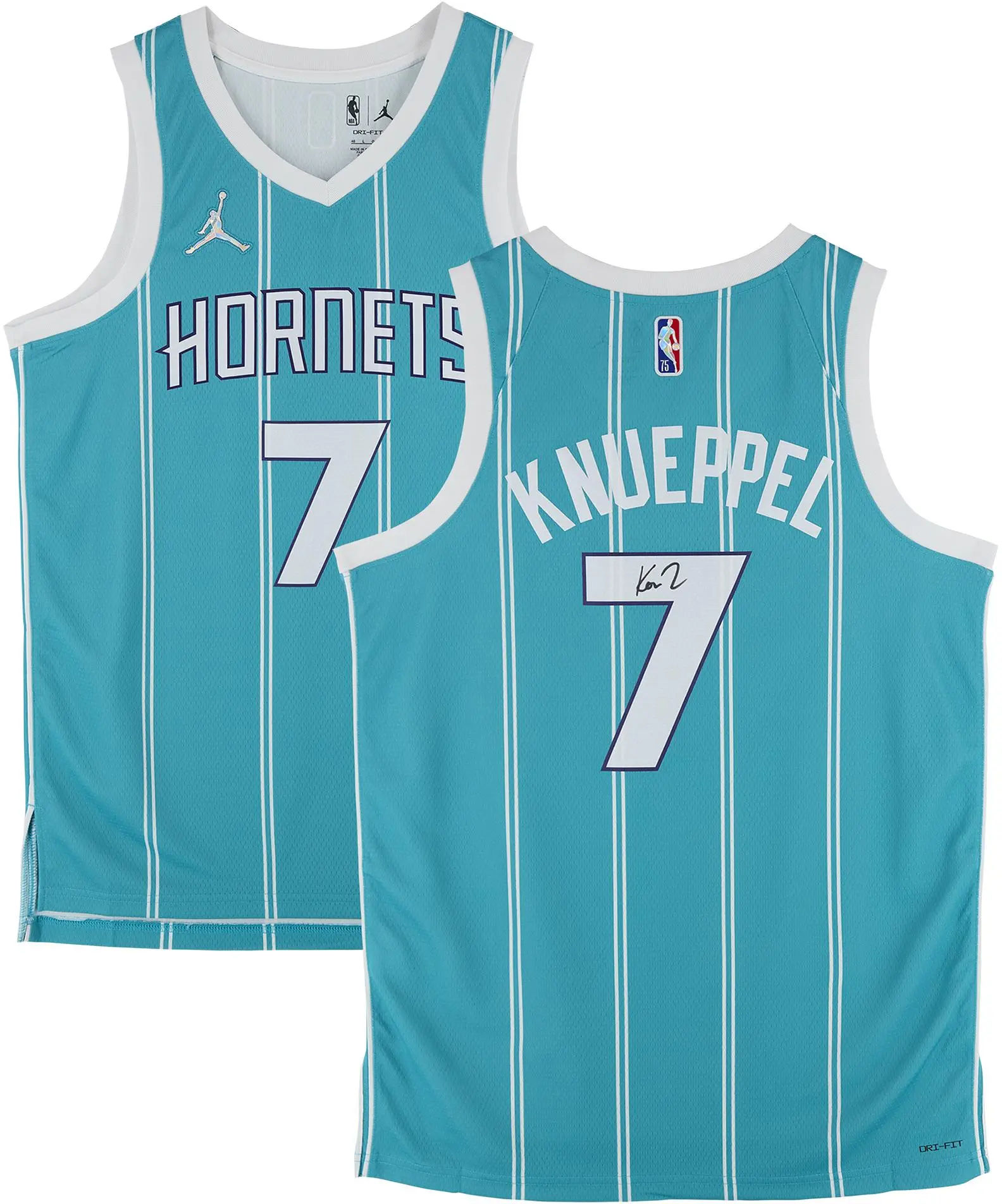 Kon Knueppel Charlotte Hornets Autographed Jordan Teal 2021-22 Icon Swingman Jersey - Fanatics Authentic Certified