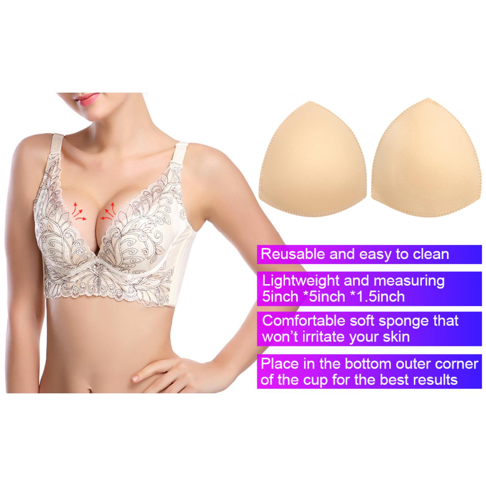 Bra Pads Inserts 6 Pairs Removable Breast Enhancers in White Beige and Black Colors for Women's Bra Cups Versatile Styling Options