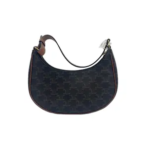 Pre-owned Celine france Shoulder Bags H2 Ava Triomphe Medium Brown Old Flower Armpit Crescent Bag hz45367