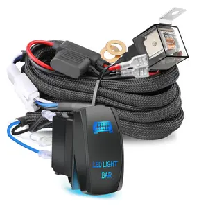 Wiring Harness 1 Lead, 12V 40A Rocker Switch Relay Fuse Nylon Wiring Harness Kit for LED Light Bars Fog Lights Work Lights Driving Lights Offroad LED Pods Wire Kit for Truck UTV ATV Boat