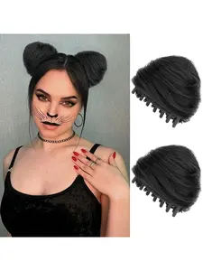 2pcs Cat Ear Hair Extensions, Cute Curly Short Wigs, Natural Volume Booster, Ideal for Daily Use, Cosplay, Parties, Women