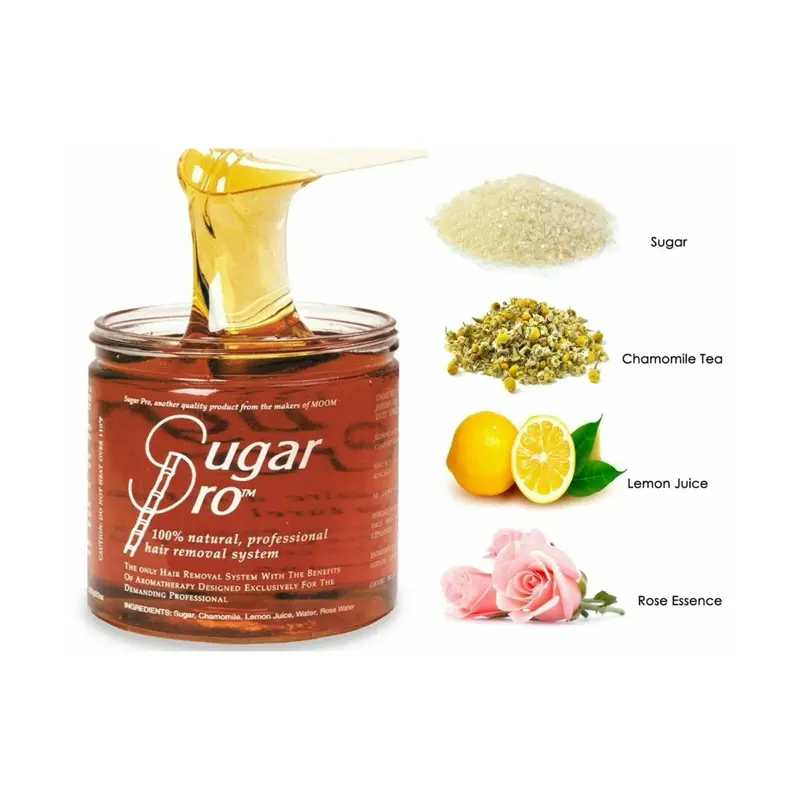 MOOM Sugar Pro Organic Hair Removal Hot Wax for Men & Women, 12 Oz - Natural Sugaring Wax for Bikini, Brazilian, Face & Bod