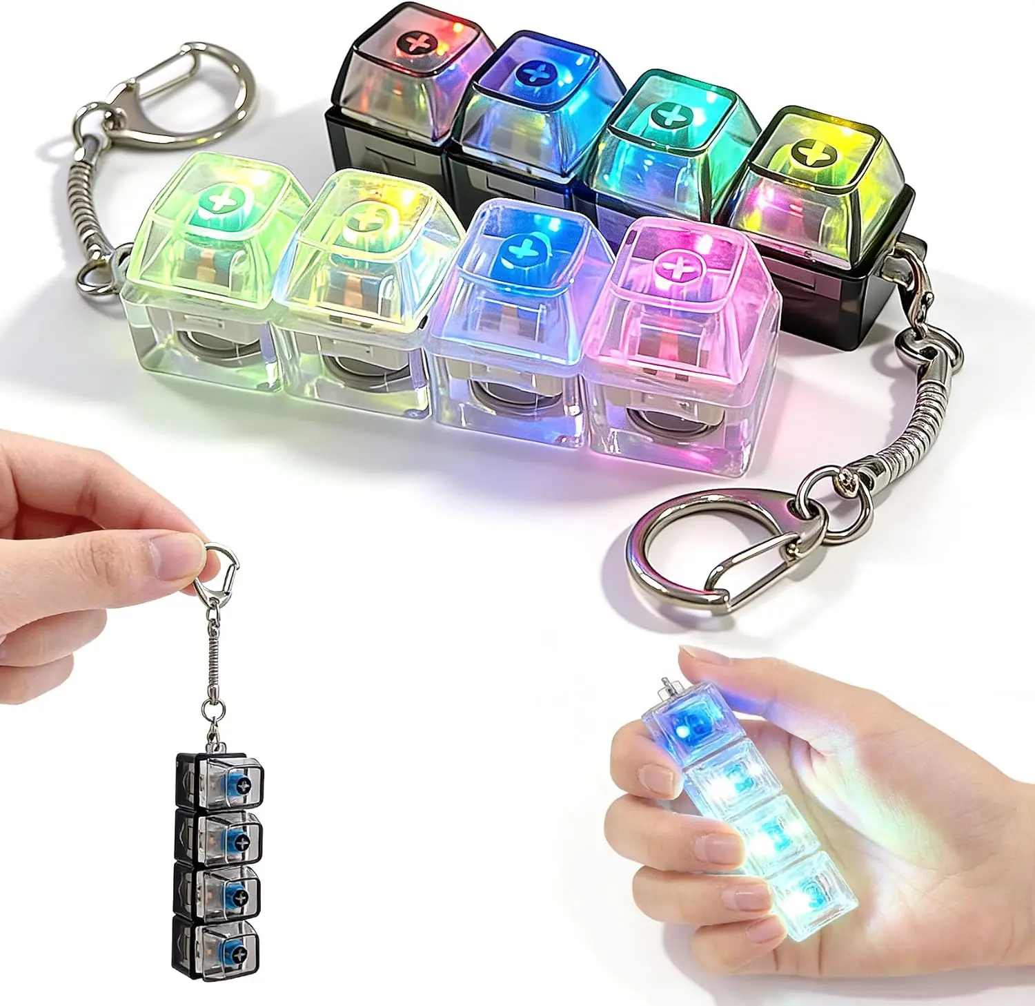 Keyboard Fidget Toy – Clicky & Creamy Stress Relief Fidget Clicker Keychain – Quiet Fidget Toys for Adults, Boost Focus & Calm Anxiety at Work, Travel – Ideal Stress-Relief Gift