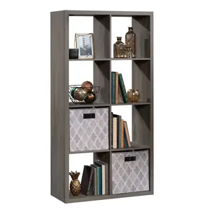 Sauder Miscellaneous Storage 8-Cube Bookshelf - Modern Design with 8 Spacious Cubbyholes for Books & Decor - Perfect for Living Rooms, Offices, or Bedrooms - Dimensions