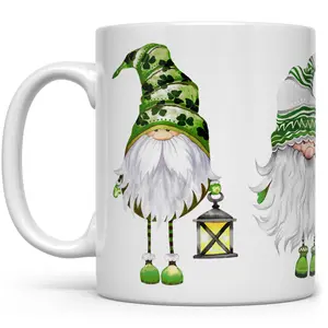 Irish Gnomes Coffee Mug, St Patrick's Day Cup, Cute Drinkware, Unique Gift for Mom, Dad, Grandma & Husband, Perfect Anniversary, Graduation, St. Paddy's Day & Thanksgiving Present