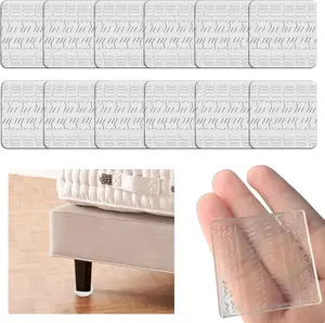 Non Slip Furniture Pads, 12 PCS Clear No Skid Furniture Grippers, Self Adhesive Anti Slip Furniture Pads, Anti Slide Hardwood Floors Protectors for Keep Couch Stoppers