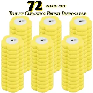 72 Pack Disposable Toilet Brush Heads, Three Colors, Durable Plastic, Suitable for Home Outdoor Portable Use, No Handle Included