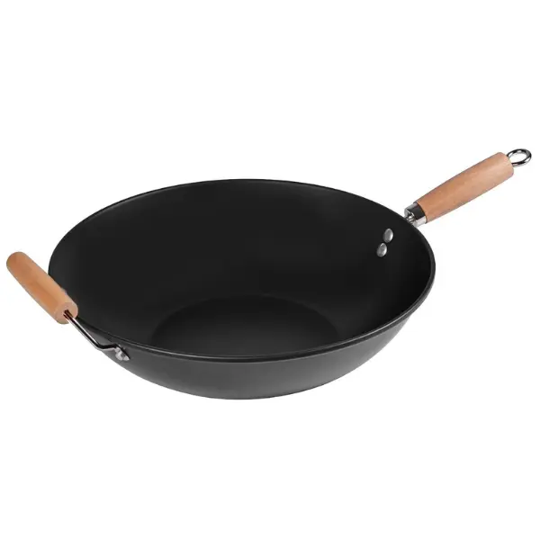 Carbon Steel Wok Pan, Nonstick Cooking Wok, Easy Clean Kitchen Cookware for Stir Fry and Everyday Meals
