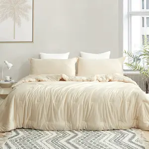 Calm Cool Collection - Coma Inducer Oversized Comforter Set - Linen Beige