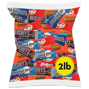 Size Chocolate Candy Variety 2 LB – Individually Wrapped Assorted Mini Bars with Peanut Butter Cups, Coconut Almond, Crispy Wafers, Milk Chocolate – Bulk Treat Bag for Parties, Office, Travel – 60 Count