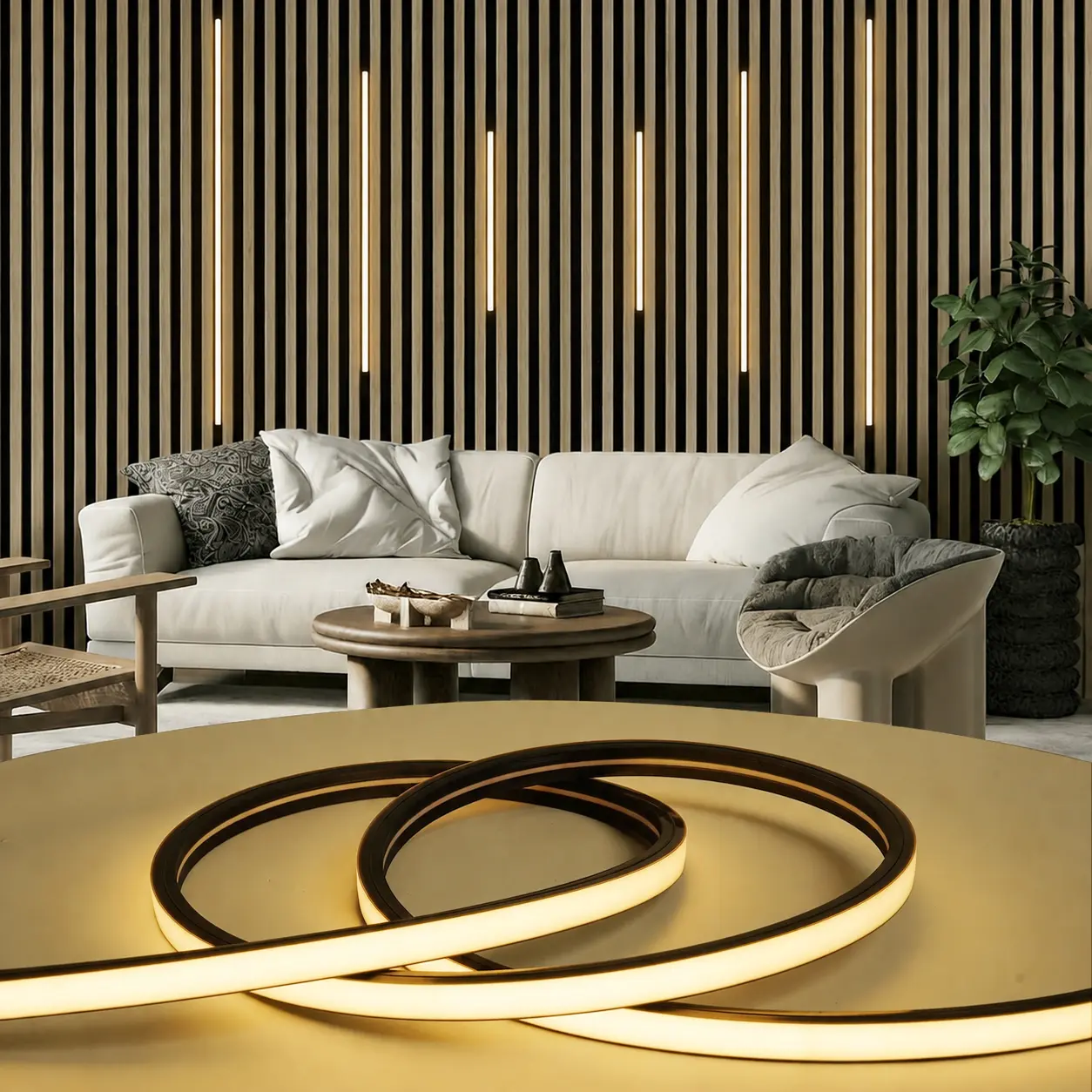 6 Pack LED Wood Slat Wall Panel Lights, Recessed Black Silicone Ambient Light Kit, 3000K Warm White, 24V Dimmable Touch Sensor Lighting Led Decoration Lamp led lights bedroom