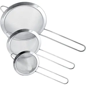 Set of 3 Premium Quality Extra Fine Twill Mesh Stainless Steel Conical Strainers - 3", 4" and 5.5" Sizes - to Sift, Strain, Drain and Rinse Vegetables, Pastas & Teas - Home Improvement. Kitchen Utensils  Cone Filter