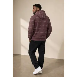 KYNDEO Obsidian Menswear House Hoodie Sweatshirt - Oxblood Long Sleeve Casual Clothes, Soft Polyester Fabric, Handmade Men's Top with Pocket