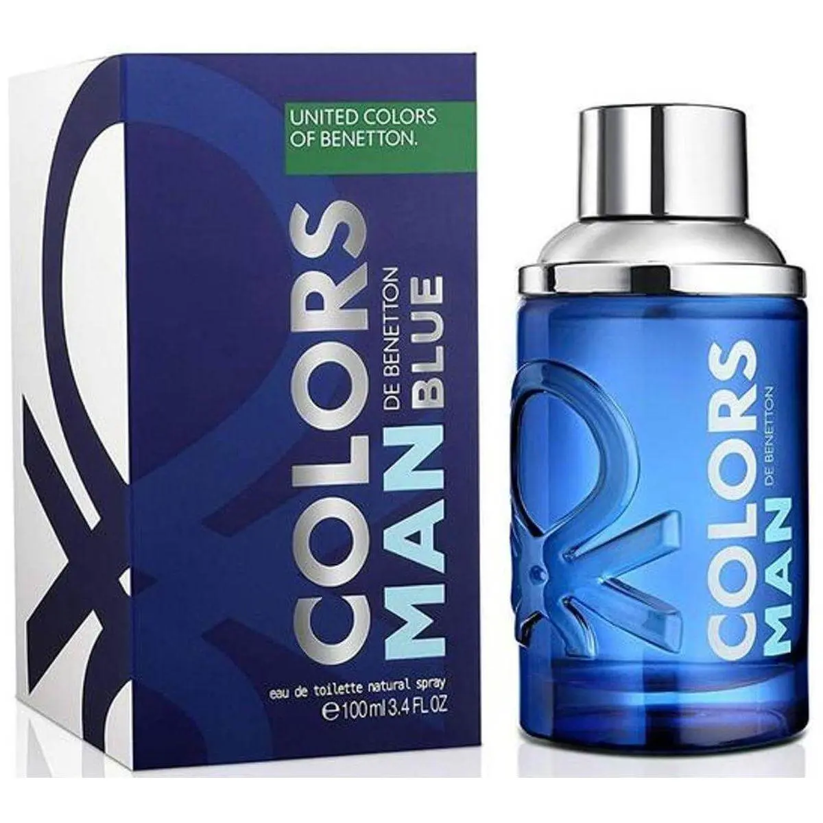 BENETTON GROUP Colors de Benetton Blue Men's Eau de Toilette - 3.4 fl oz, Bottle-Shaped Fragrant Masculine Spray-On Men's Fragrance, New in Box, Single Item, Bottle-Shaped Men's Fragrance