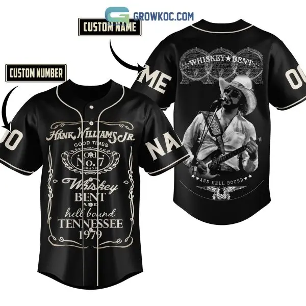 Hank JR Whistkey Bent And Hell Bound Tennessee 1979 Personalized Baseball Jersey - Baseball Jersey For Fans Personalized Baseball Jersey Y2K Outfits (Baseball Jersey T for Man and Women)