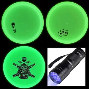 Discmania Glow in The Dark Disc Golf Set 3 Pack of Discs V1 with MVP Flashlight
