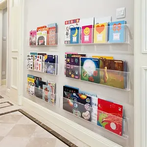 Two pieces of new models are installed for book display and storage bookshelves, no punching, transparent bookshelves, plus strong adhesive wall-mounted bookshelves, textbook storage artifacts, back-to-school season book display shelves, storage function