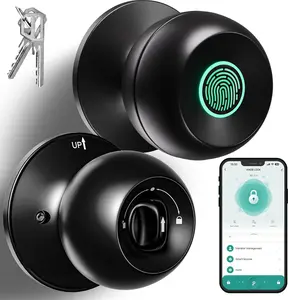 Valentine's Day Gift Fingerprint Door Lock, Smart Fingerprint Door Knob, Biometric Door knobs with App Control, Auto Lock Door Lock with Code, Keyless Door Knob with Locks for Bedroom, Home,Office FathersDayGift