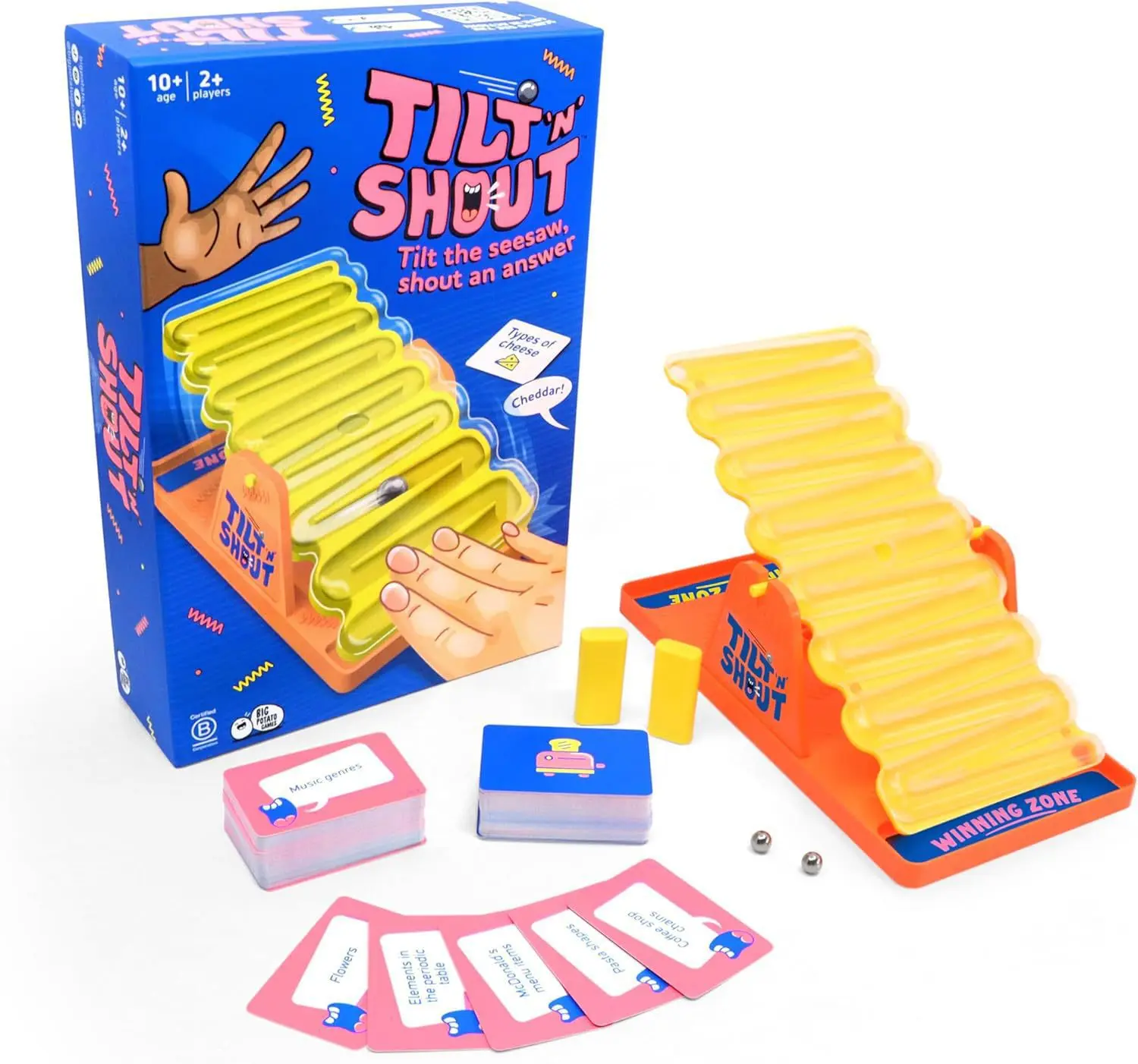 Tilt N Shout Balance Quiz Game | Interactive Family Party Tabletop Game for Kids & Adults