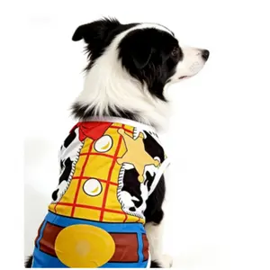Cute Cartoon Cowboy Theme Pet Vest - Breathable Mesh, Comfortable Pullover with Yellow Stars and Cow Print, Perfect for Western Style Enthusiasts, Breathable Pet Clothing |       Cartoon Pattern Vest | Durable Pet Clothing new style breathable pet