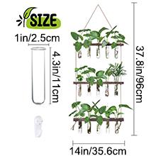 XXXFLOWER Large 3-Tier Hanging Plant Propagation Station Boho Wall Decor with 15 Glass Test Tubes for Plant Enthusiasts