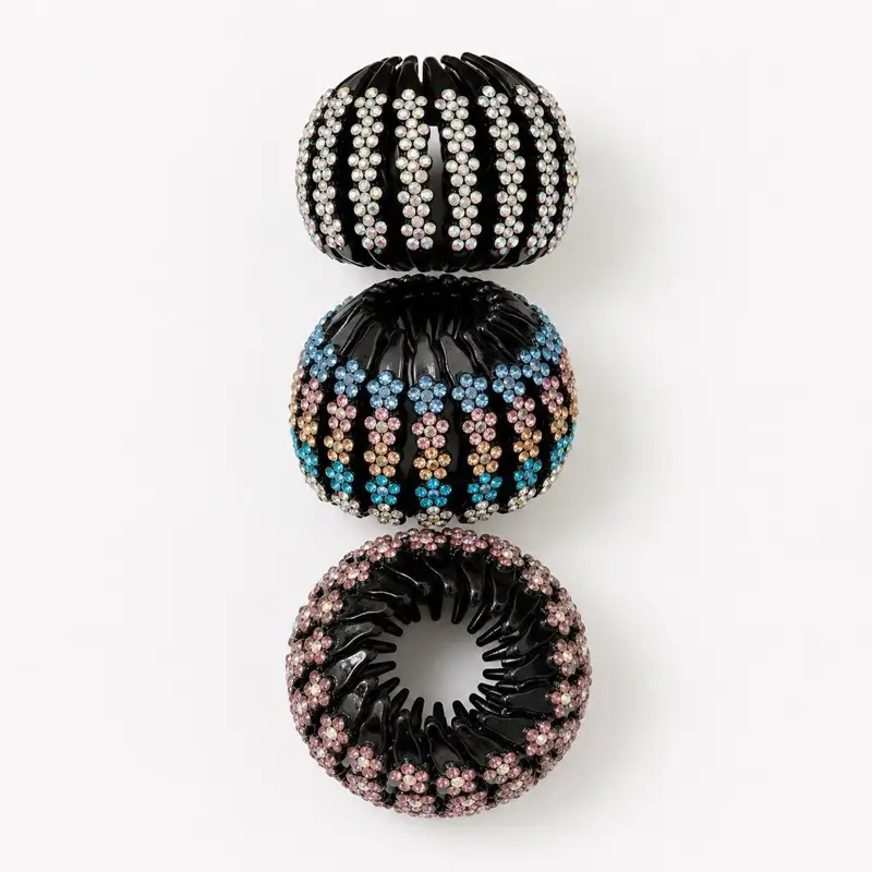 Durable Makeup Hair Clips, 3-Pack Cosmetic Styling Clips for Beauty & Personal Care Use
