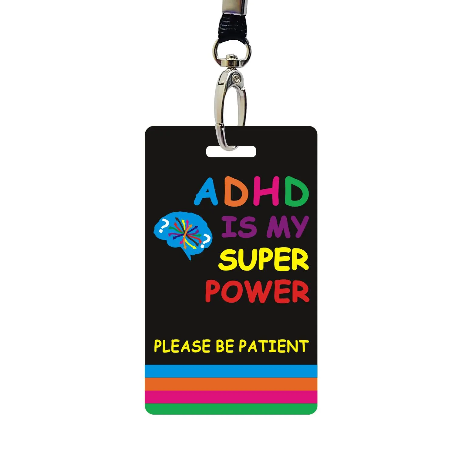 ADHD Card with Lanyard, ADHD Patient Travel ID Card, Waterproof Card for ADHD Patient, Cosplay Costume Accessories, Personalized Lanyard Badge