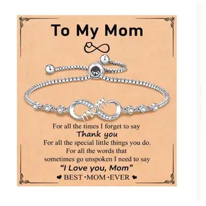 Infinity CZ Cross Bracelet, To My Mom Granddaughter Grandma Sister with Inspirational Message Card Confirmation Gifts Ideas Mother's Day Gift
