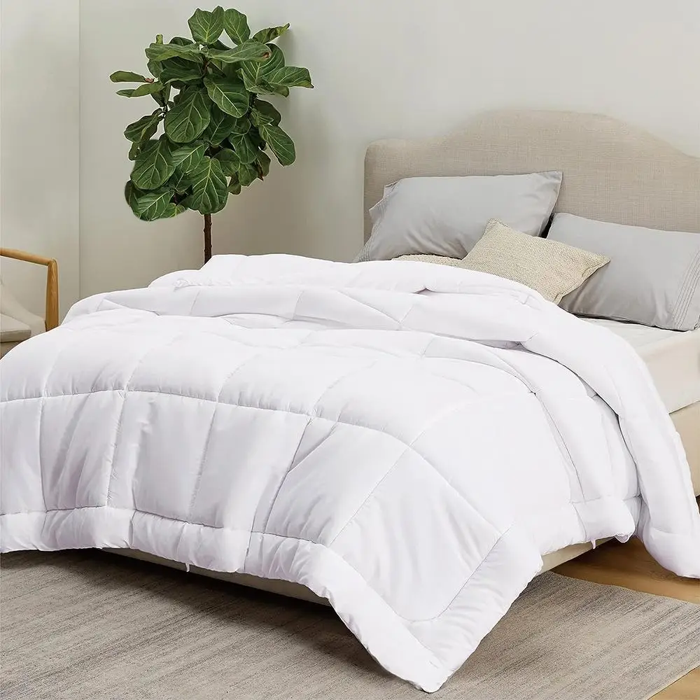 All Season Down Alternative Comforter, 1 Count Solid Color Quilted Duvet Insert, Comfortable Bedding Sets For Twin Full Queen King, Bedroom Accessorie