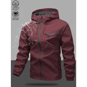 Men's Windproof Waterproof Jacket, Durable Fabric, Casual Sport Style, Outdoor Hiking Camping Gear, Fashionable Design