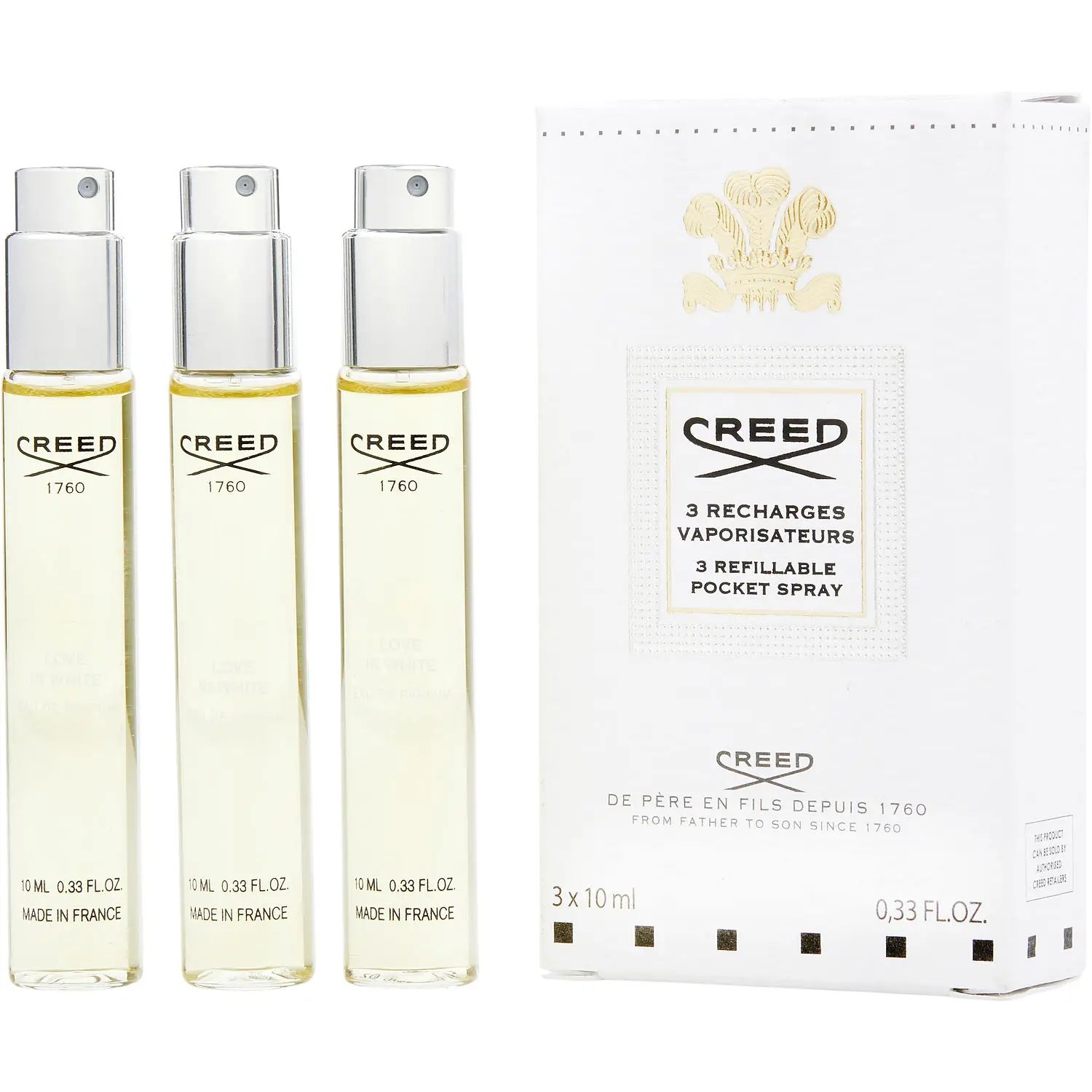 Creed Love In White Set-Eau De Parfum Spray 0.33 Oz Mini X3 For Women Creed Love In White Set-Eau De Parfum Spray 0.33 Oz Mini X3 For Women