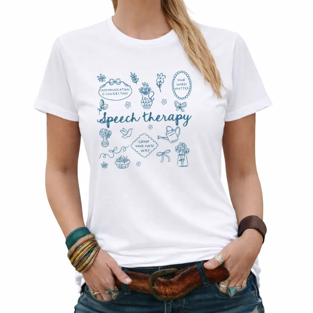 Speech Therapy T-Shirt, Spring Floral Speech Graduation Gift, Appreciation Gifts, Pathologist Grad Gift